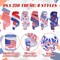 6 Rolls 250th Anniversary Patriotic Wired Ribbon Set – 2.5" x 30 Yards Red White & Blue USA Stars & Stripes Ribbon for 4th of July, Independence Day, Memorial Day & DIY Crafts